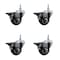 Service Caster 3 Inch Maroon Polyurethane 38 Inch Threaded Stem Caster Set with Brake SCC-TS20S314-PPUB-MRN-PLB-381615-4 - alternate 1
